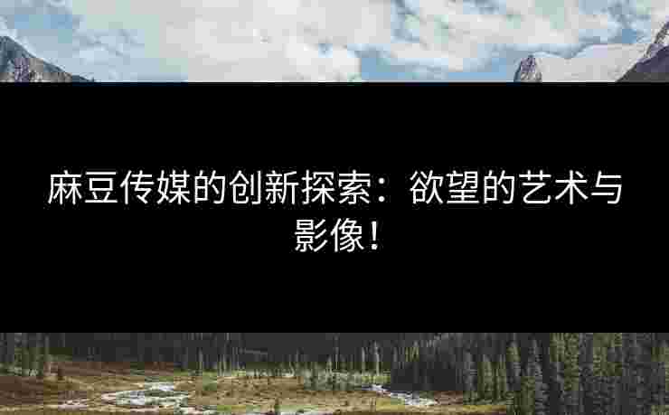 麻豆传媒的创新探索：欲望的艺术与影像！