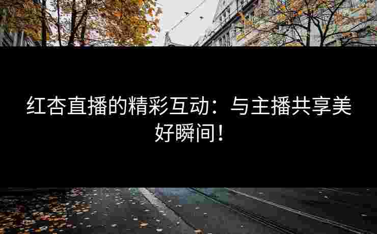 红杏直播的精彩互动：与主播共享美好瞬间！
