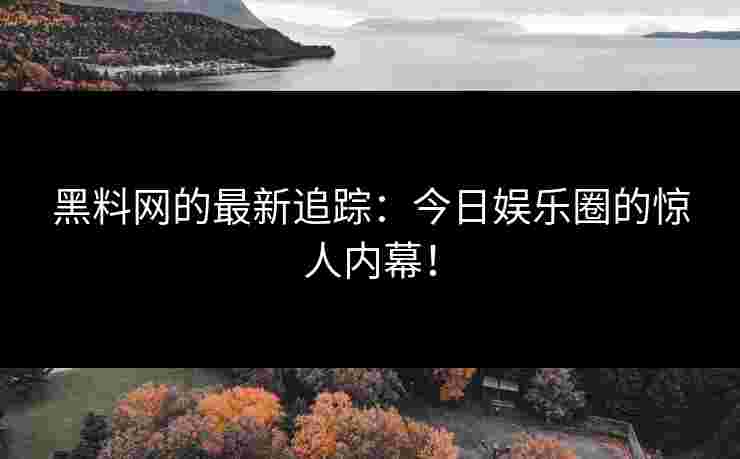黑料网的最新追踪：今日娱乐圈的惊人内幕！